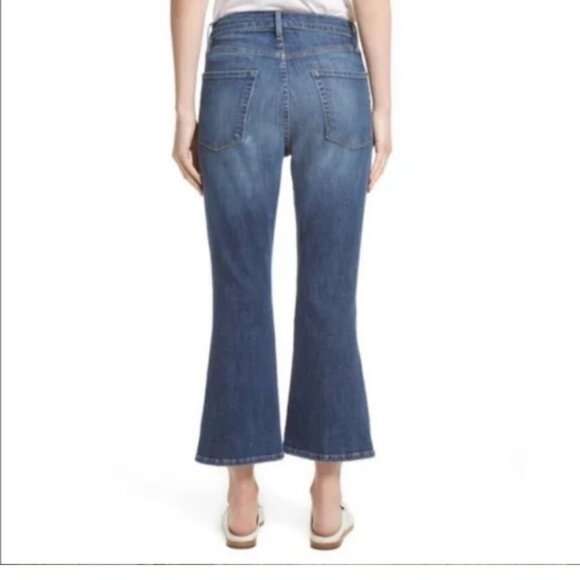 Frame Denim Le Crop Flare Blue Jeans Size 30 Button Fly Sunrise Park - 30 - Picture 3 of 13